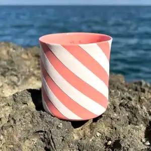 "Spiral"White on Pink Maxi