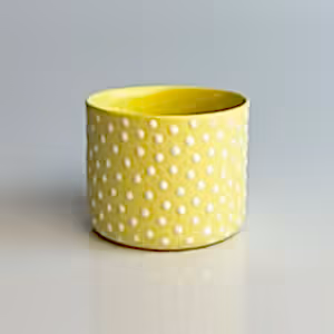 "Dots"White on Yellow Midi