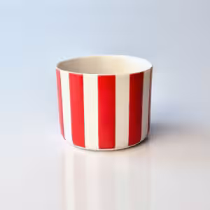 "Striped"Red on White Midi