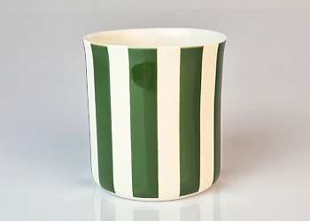 “Striped”Green on White Maxi